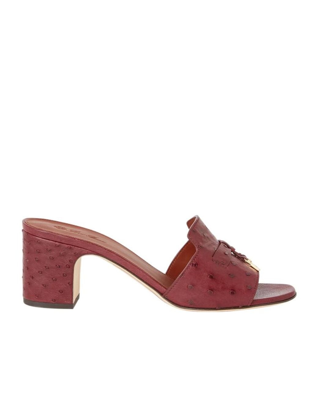 Loro Piana Red Thick And High-Heeled Sandals