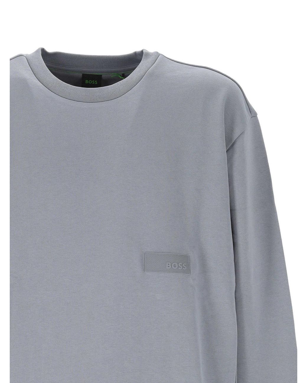 Boss Gray Logo-Patch Sweater for men