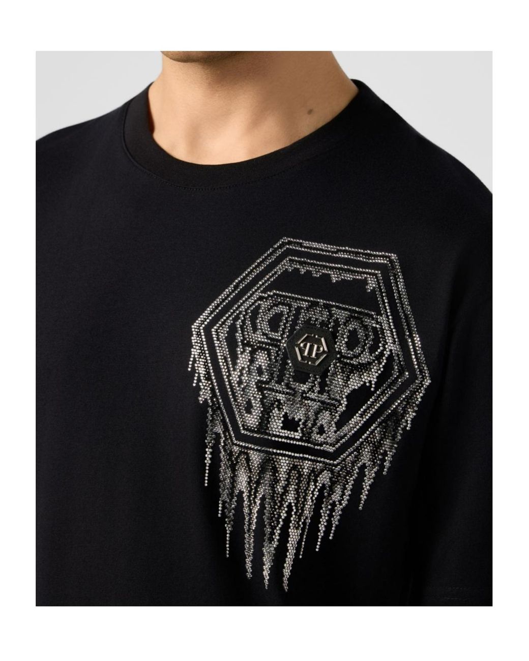 Philipp Plein Black Neon Space Crystal-Embellished T-Shirt for men