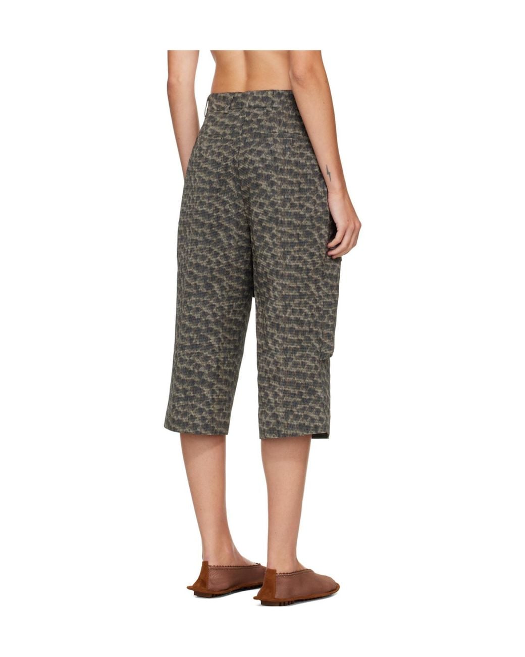 Kiko Kostadinov Gray Wrap-Style Culottes/Shorts