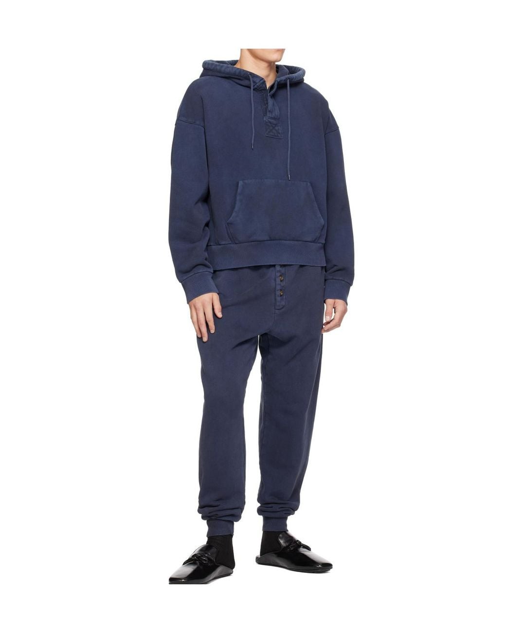 Entire studios Blue Single-Button Detail Sweatpants for men