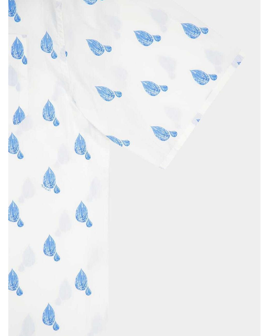 Marni Blue Printed Short-Sleeves Shirt for men