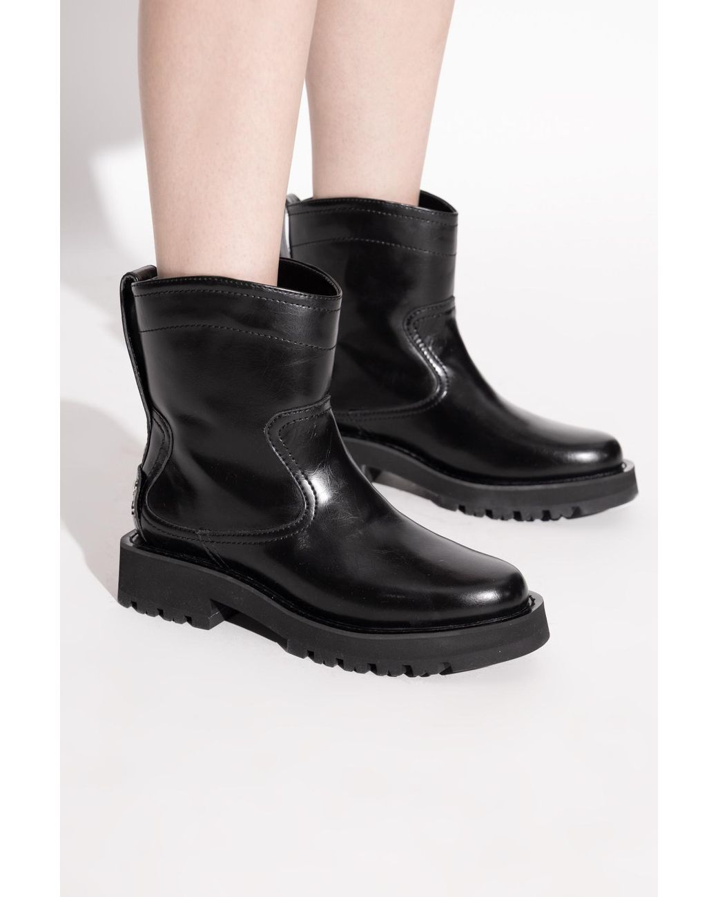 Ganni Black Studded Ankle Boots