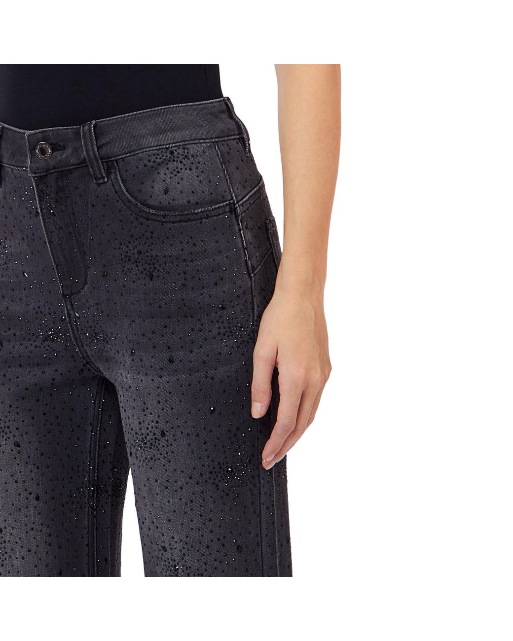 Liu Jo Black Embellished Flared Jeans
