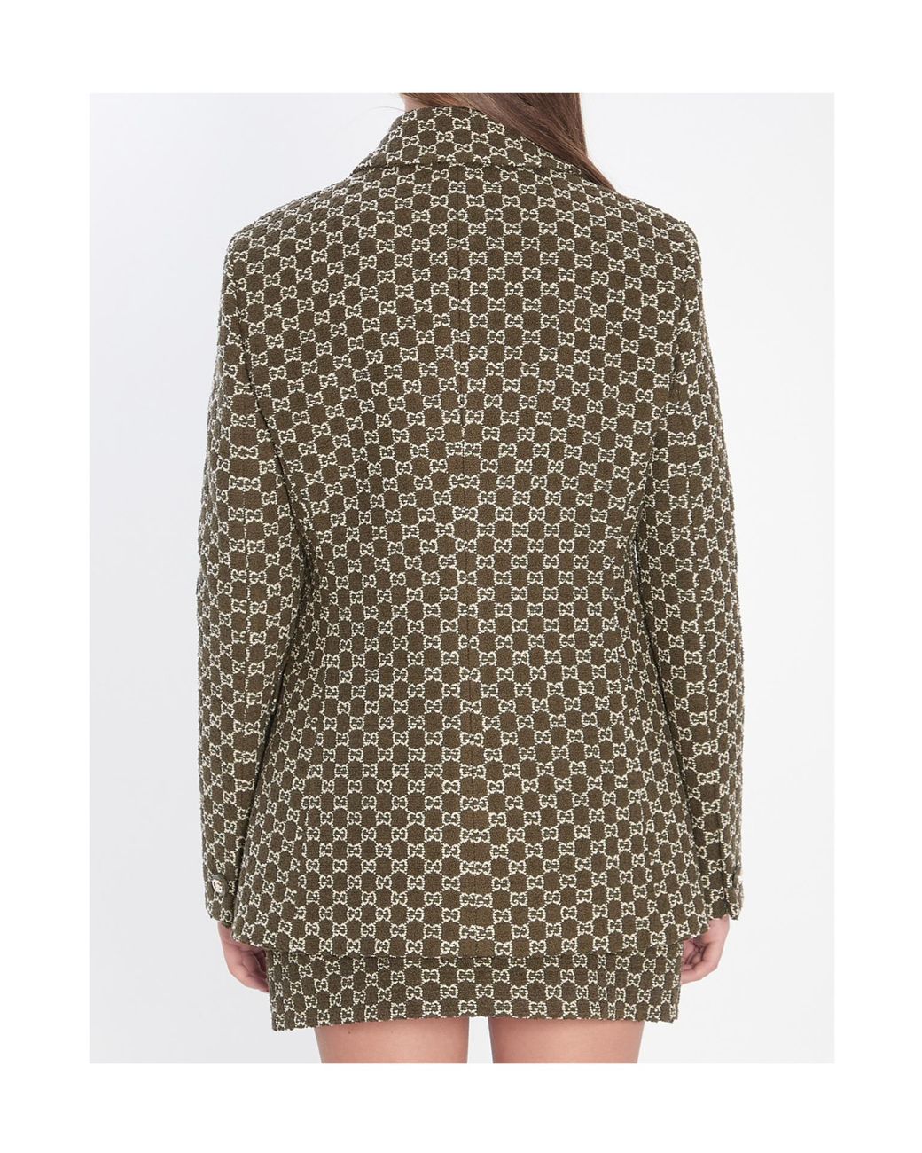Gucci Green Gg Bouclé Cotton Jacket