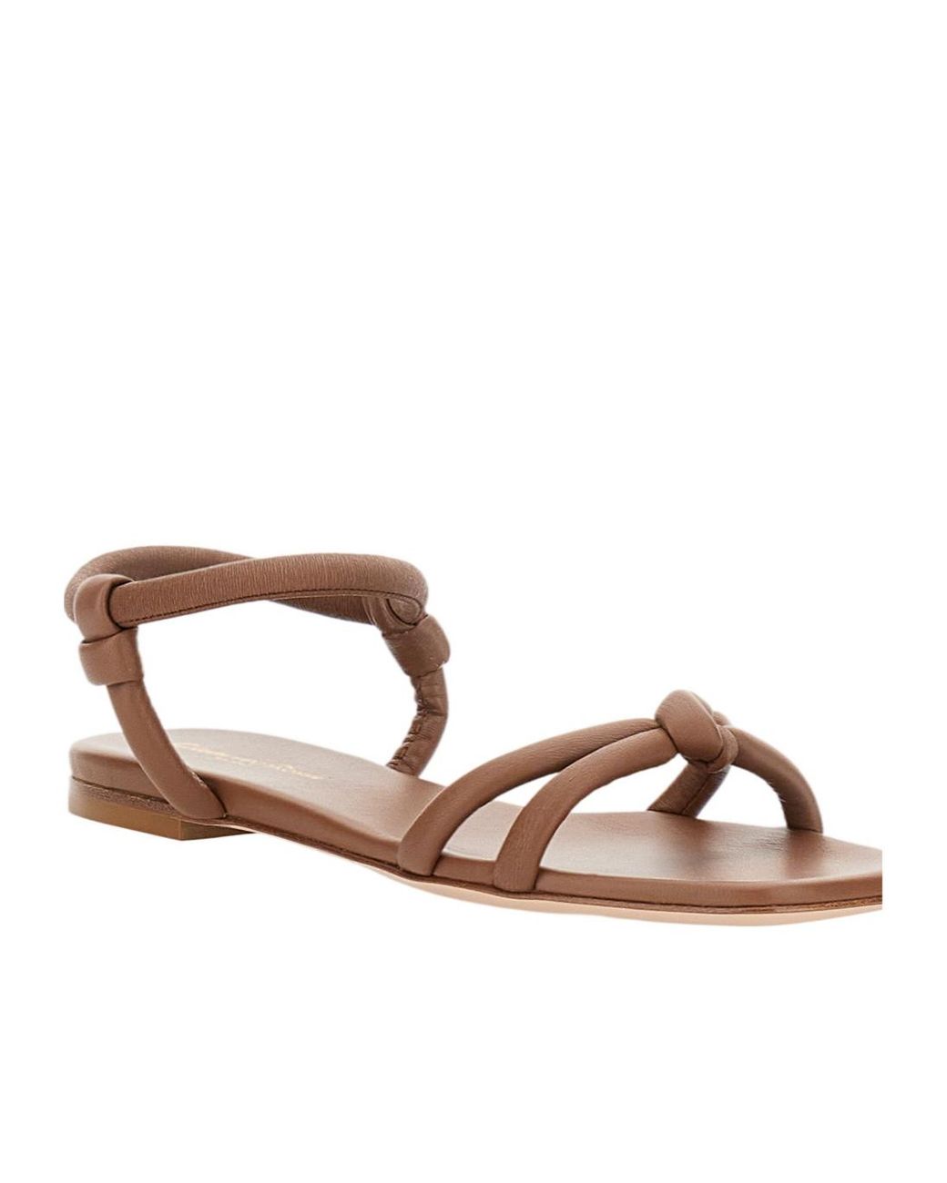 Gianvito Rossi Brown Juno Knot Detailed Sandals