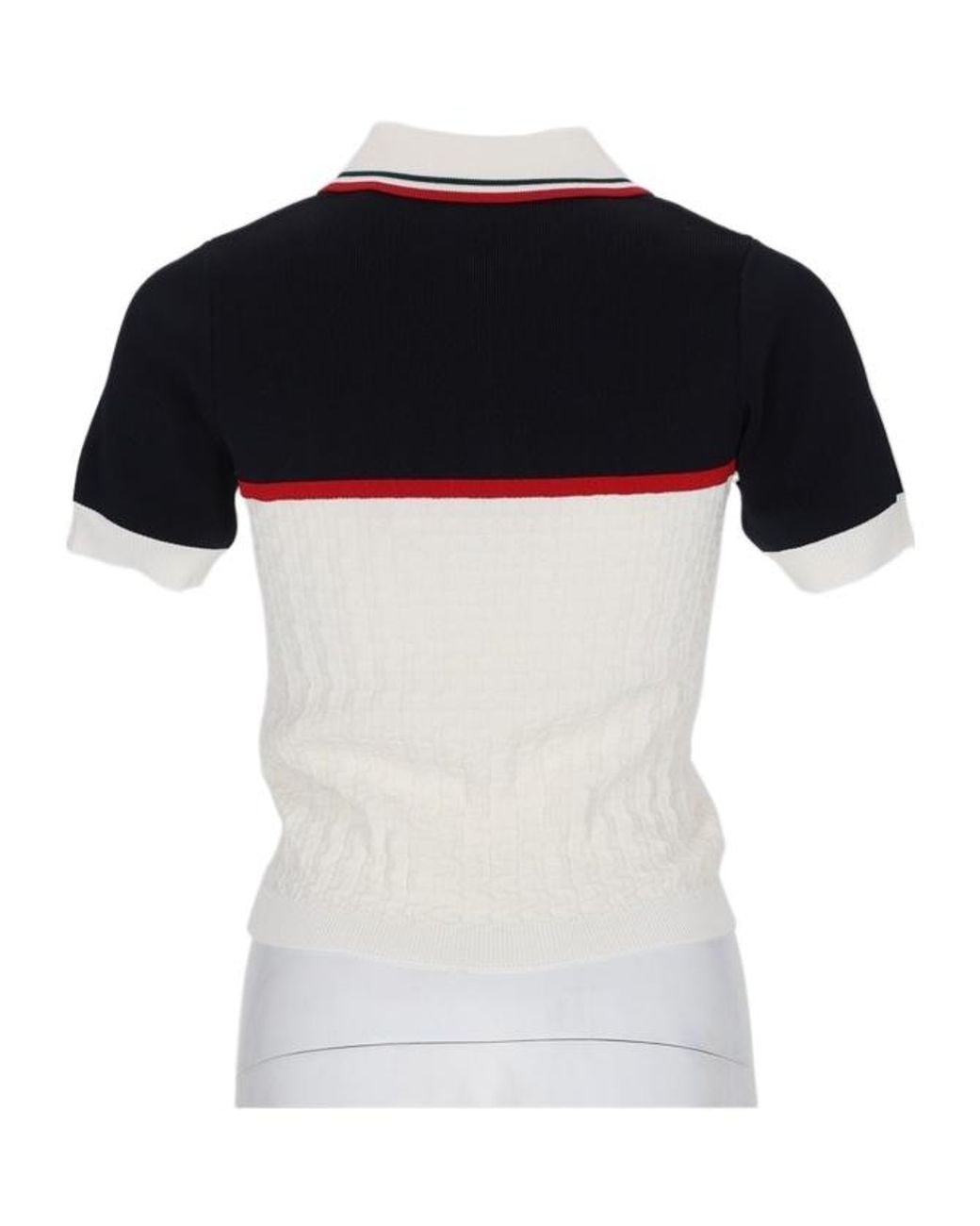 Casablanca White Tennis Color-Blocked Viscose-Blend Polo Shirt