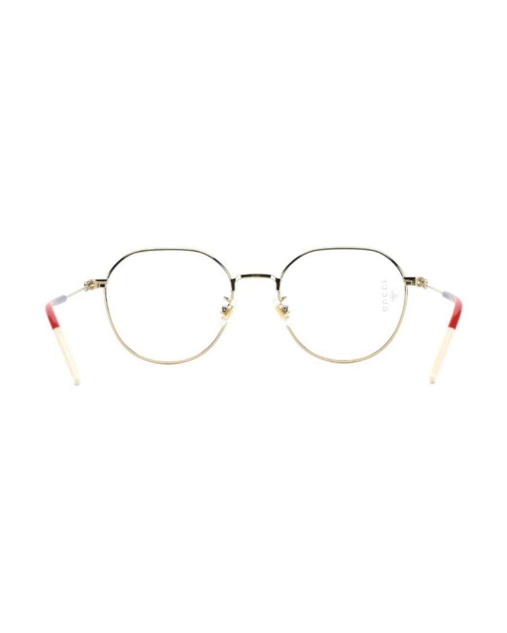 Gucci White Eyewear Round Framed Glasses