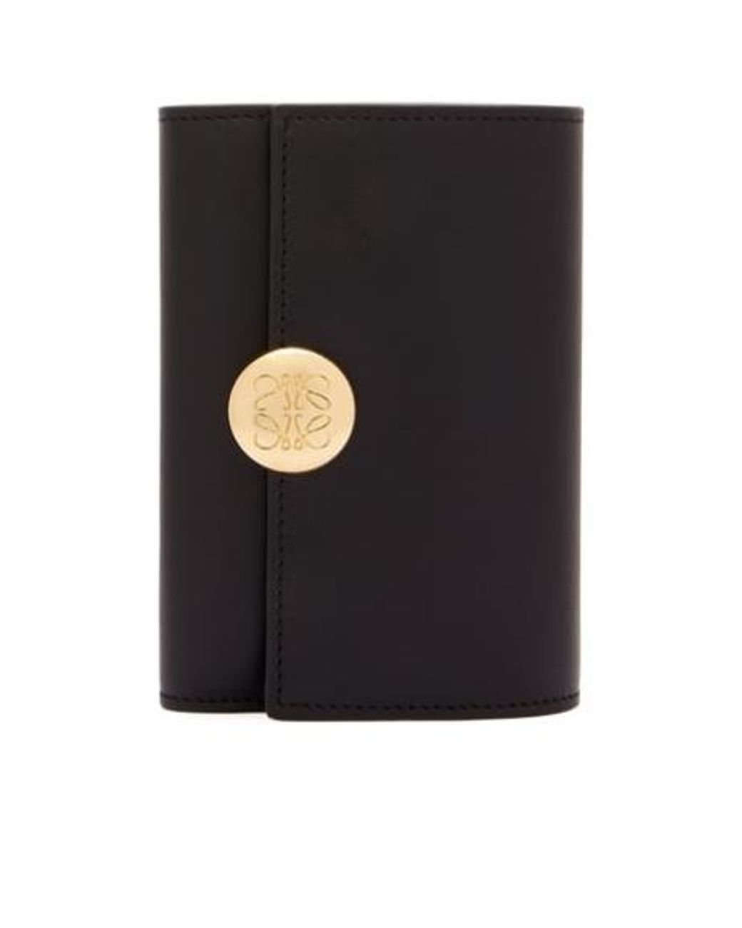 Loewe Black Logo Detailed Fold-Over Wallet