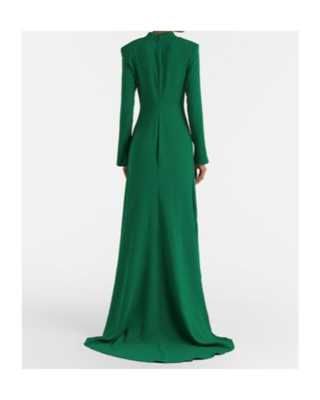 Oscar de la Renta Green Silk-Blend Gown