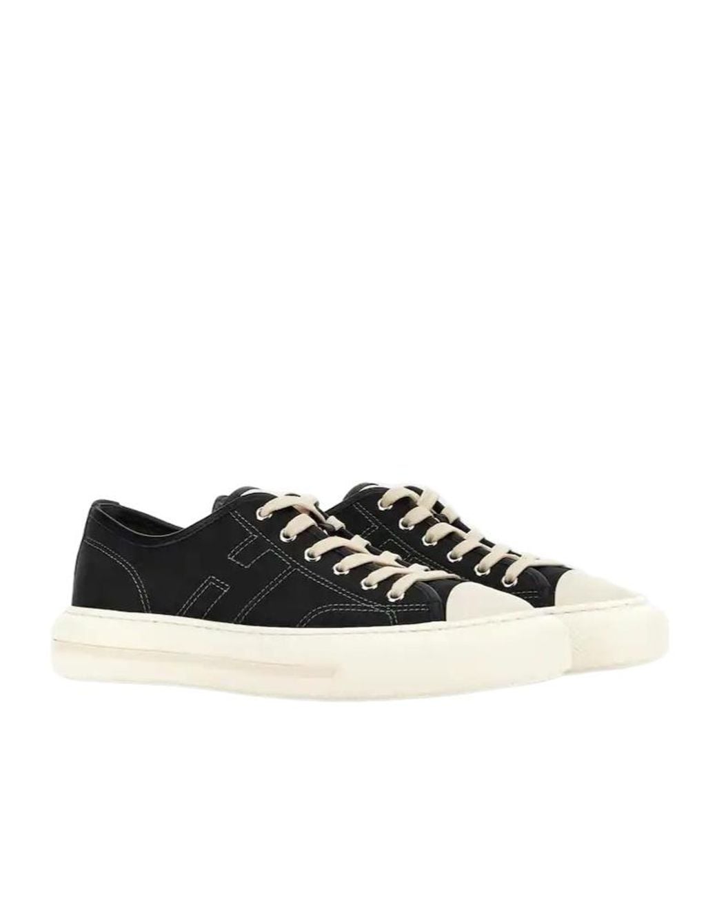 Hogan Black Contrast Sole Low-Top Sneakers for men