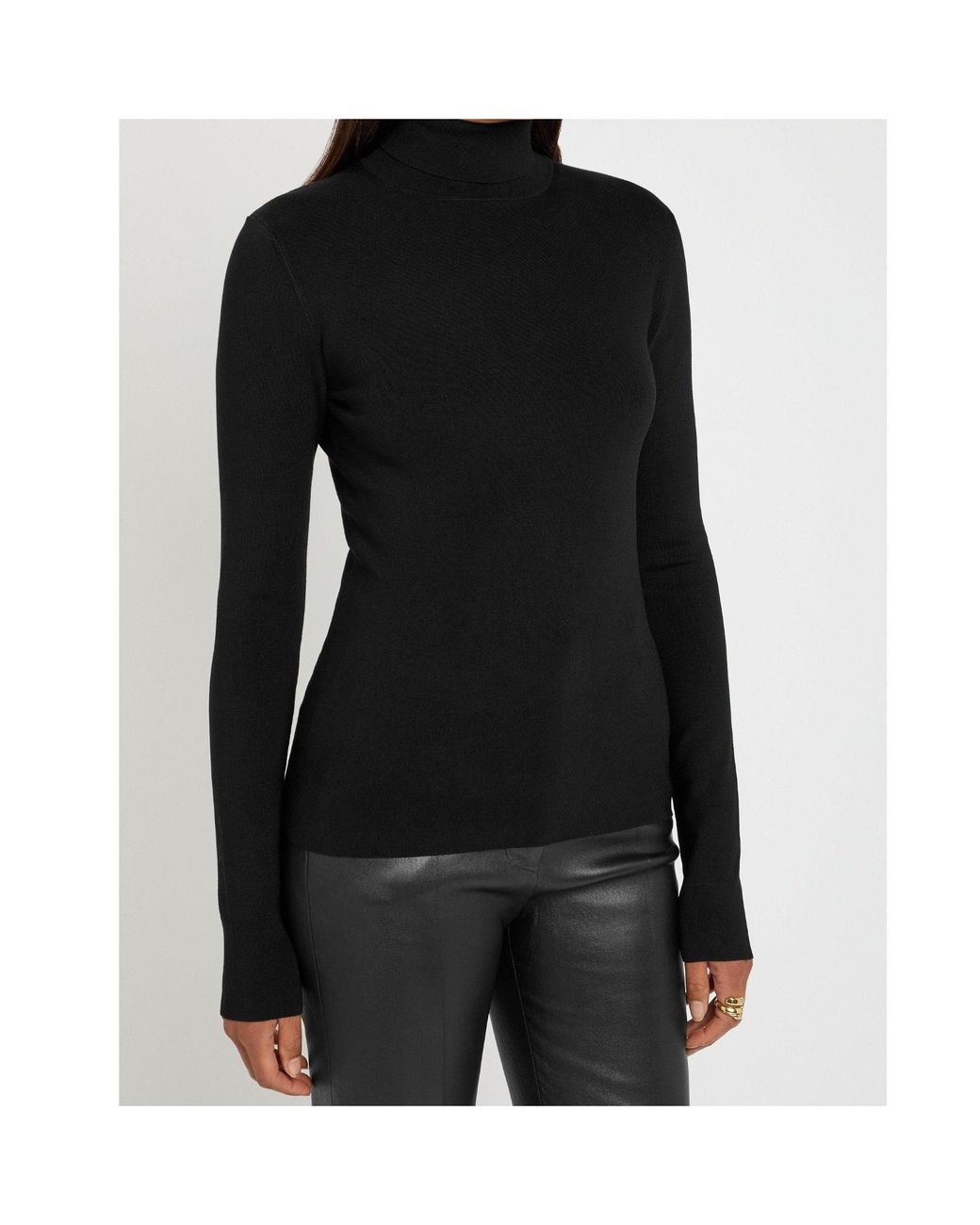 Joseph Black High-Neck Stretch Knit Sweater