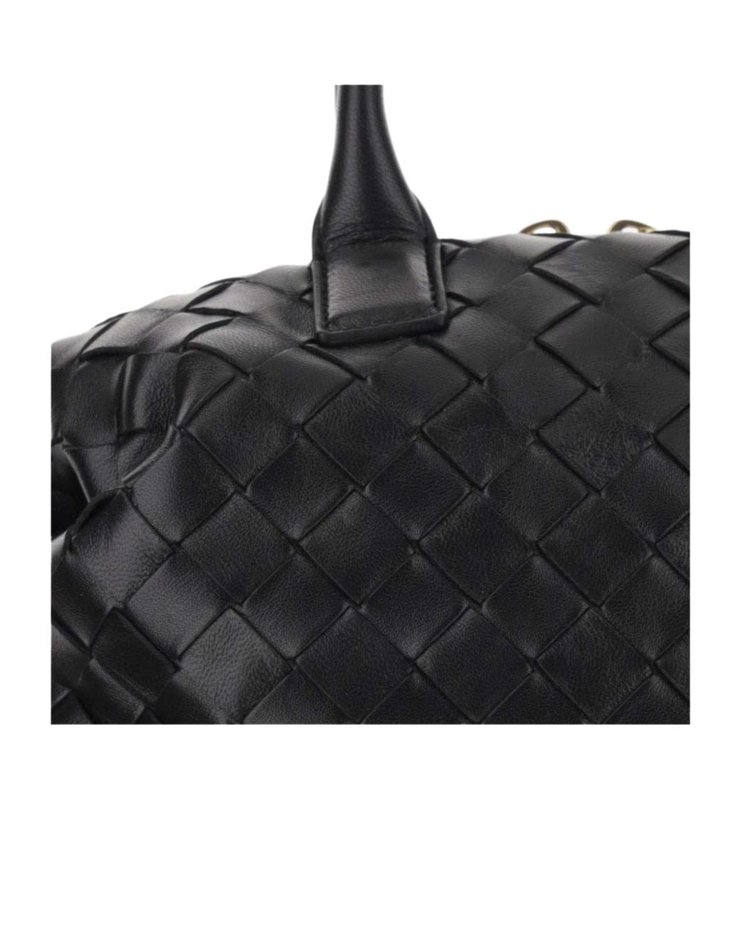 Bottega Veneta Black Small Intrecciato Bowling Bag