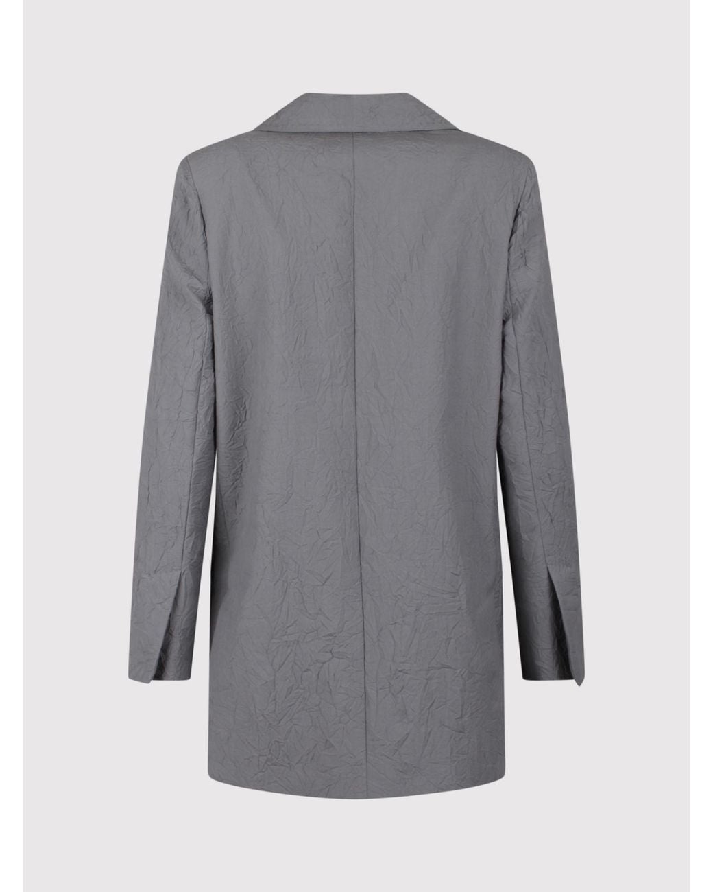 Max Mara Gray Abavo Double-Breasted Long-Sleeved Jacket