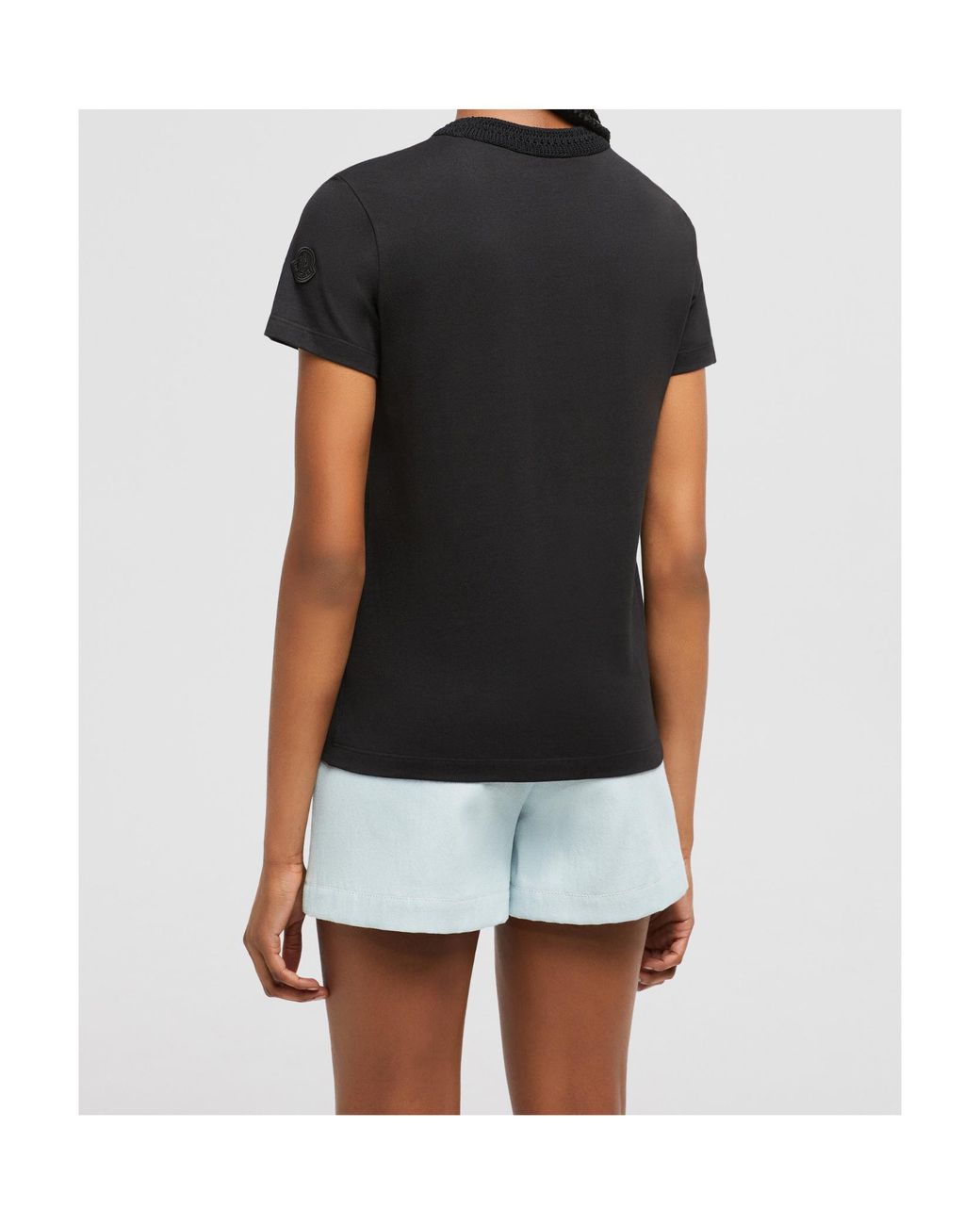 Moncler Black Crochet Accent T-Shirt