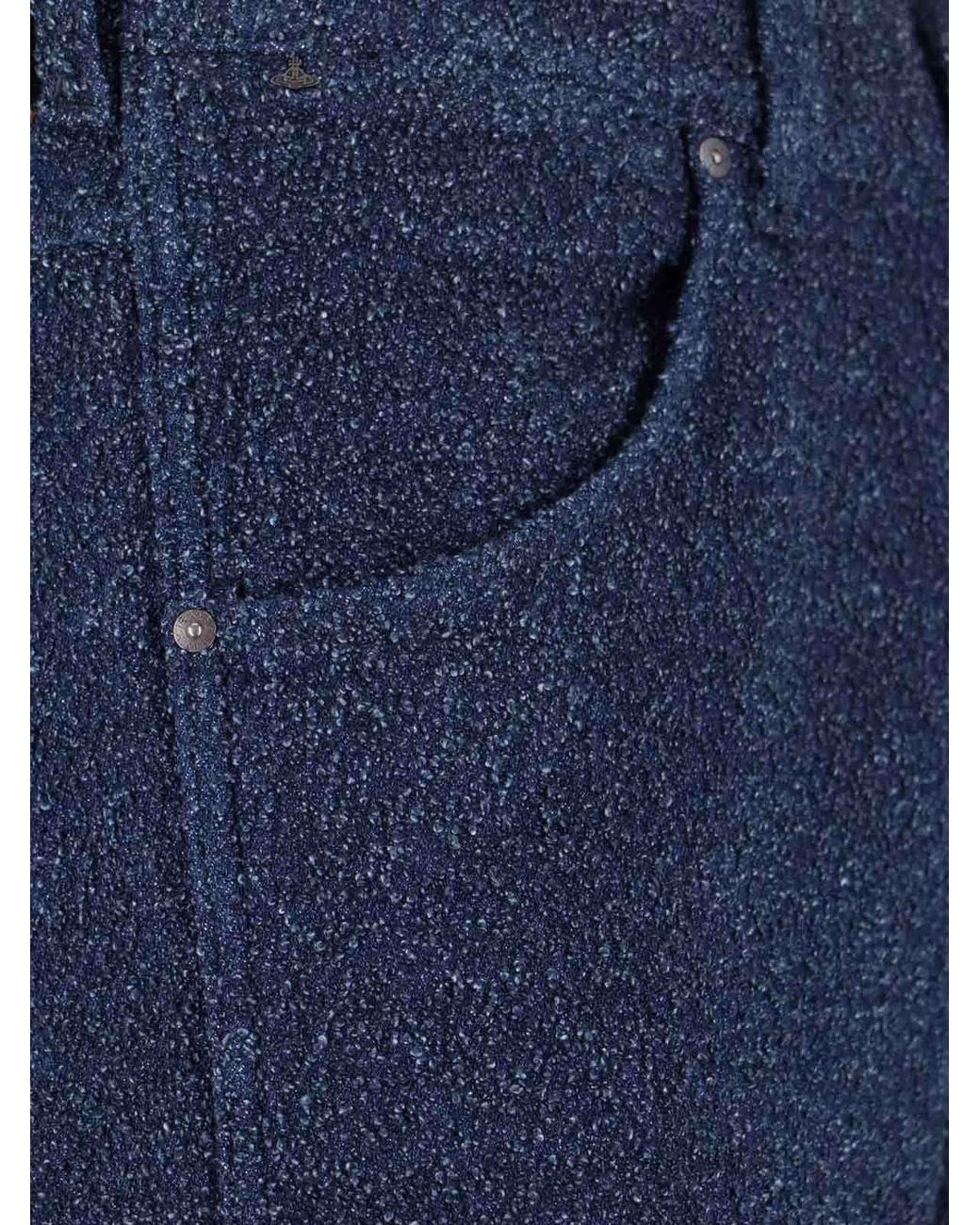 Vivienne Westwood Blue Logo Patch Trousers for men