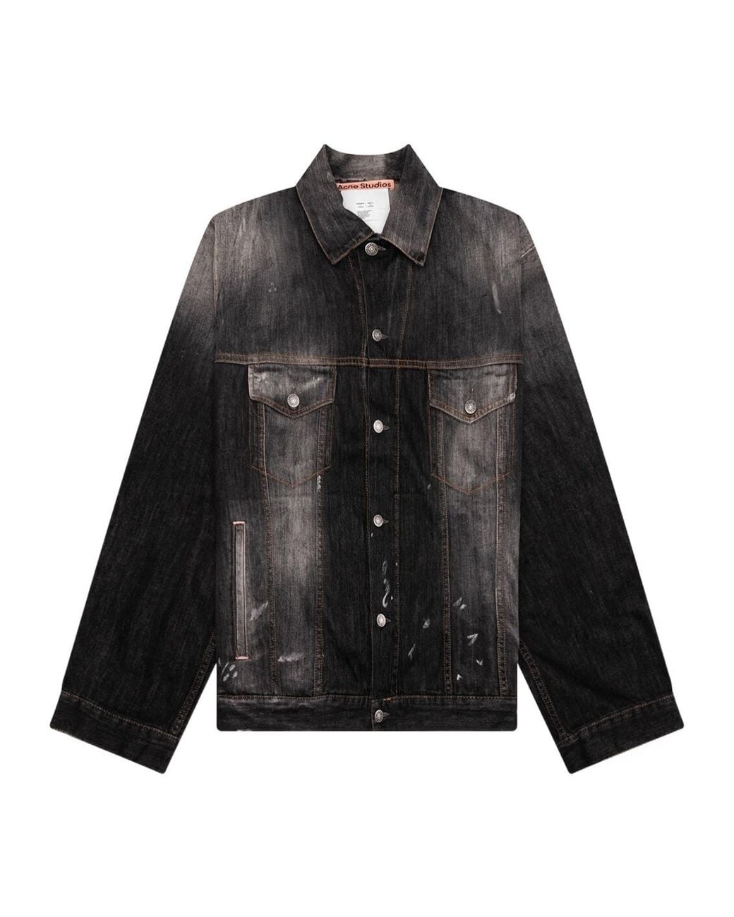 Acne Black Buttoned Denim Jacket for men