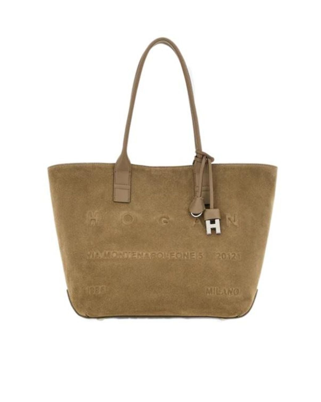 Hogan Natural Address Logo-Embossed Tote Bag