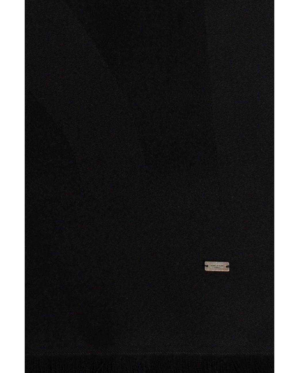 Saint Laurent Black Monogram Frayed Edge Scarf for men