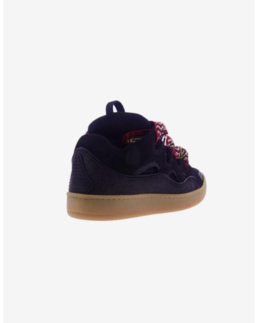 Lanvin Blue Round Toe Lace-Up Sneakers for men