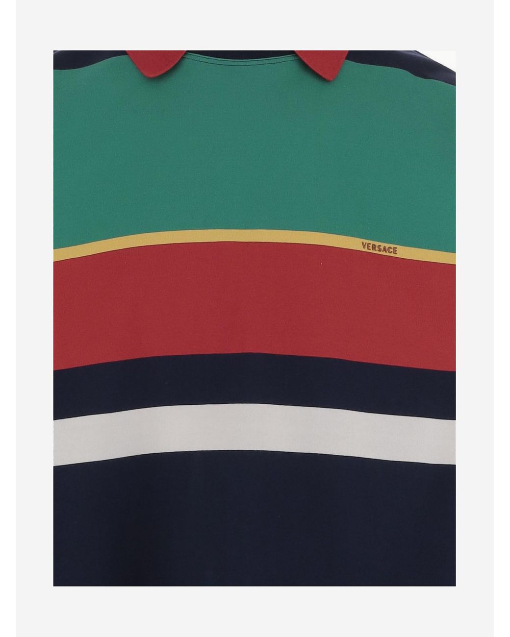 Versace Blue Colour-Block Polo Sweatshirt for men