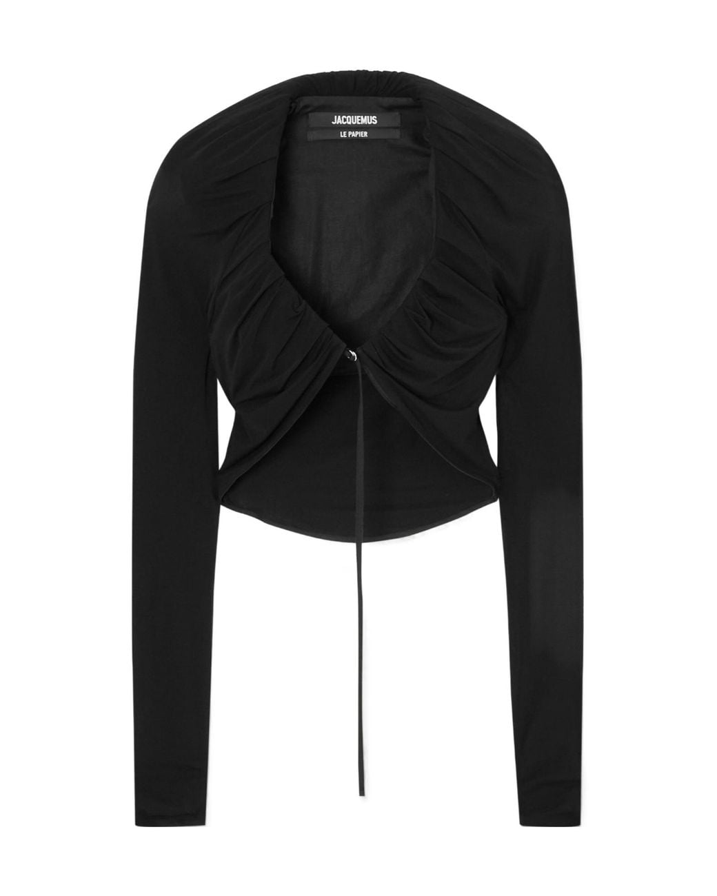 Jacquemus Black Long-Sleeve Cropped Top