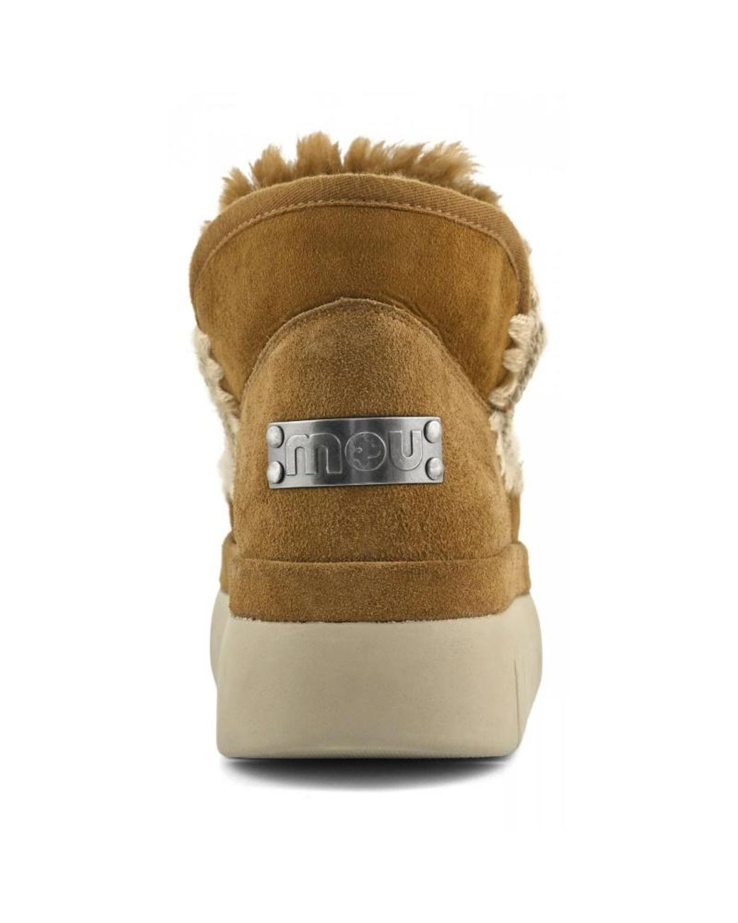 Mou Brown Bounce Braided-Trim Suede Ankle Boots