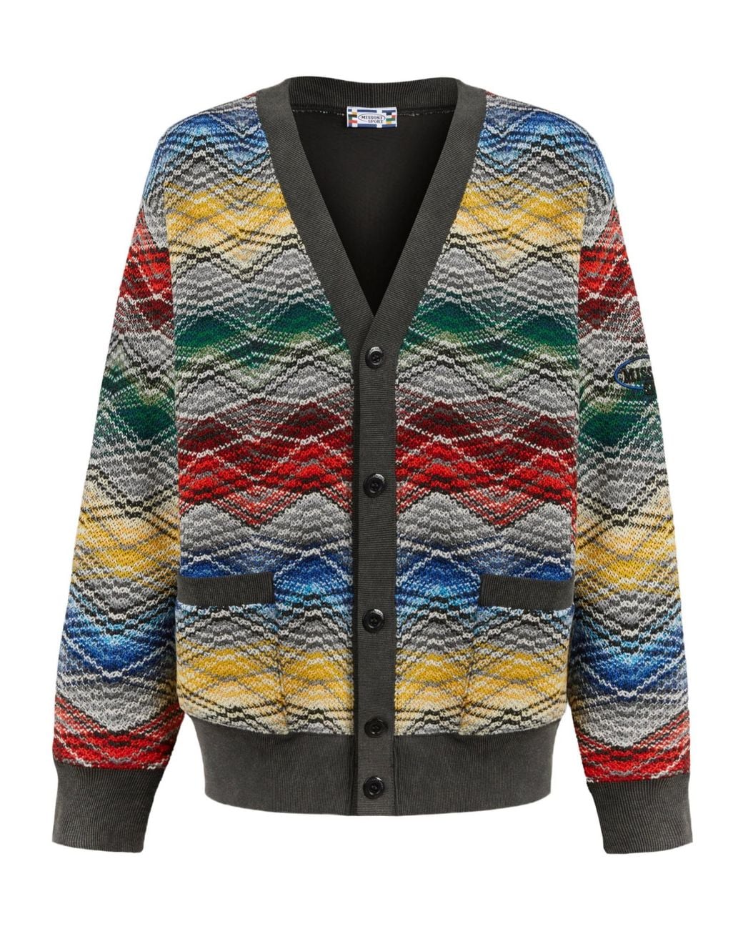Missoni Blue Zigzag V-Neck Cardigan for men