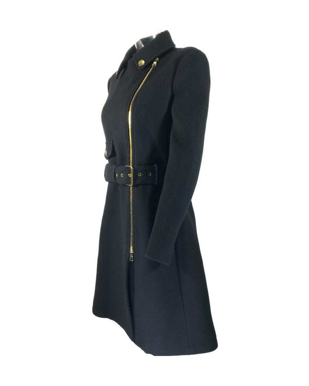 Moschino Black Asymmetric Zip Coat