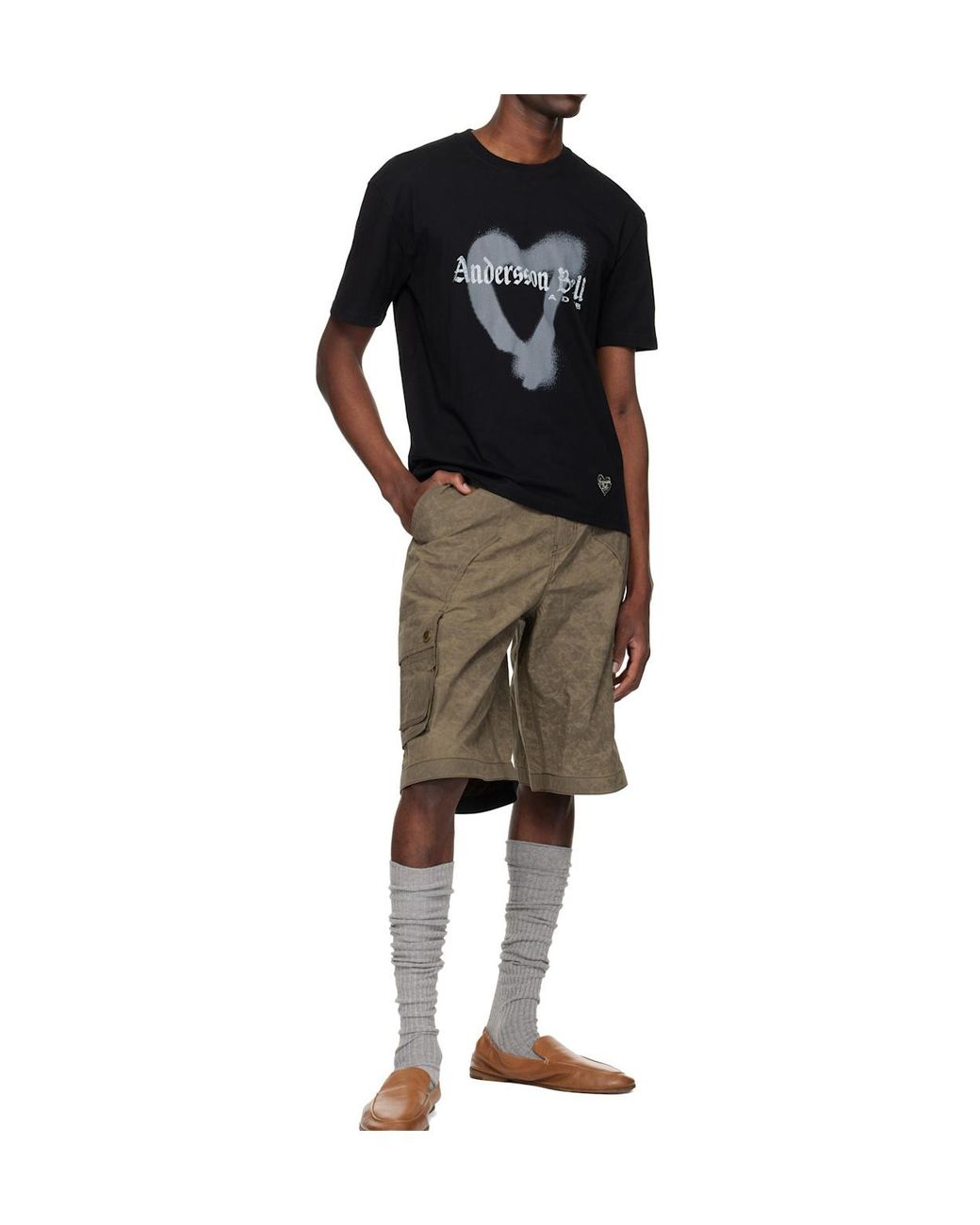 ANDERSSON BELL Green Carpenter Cargo Shorts for men