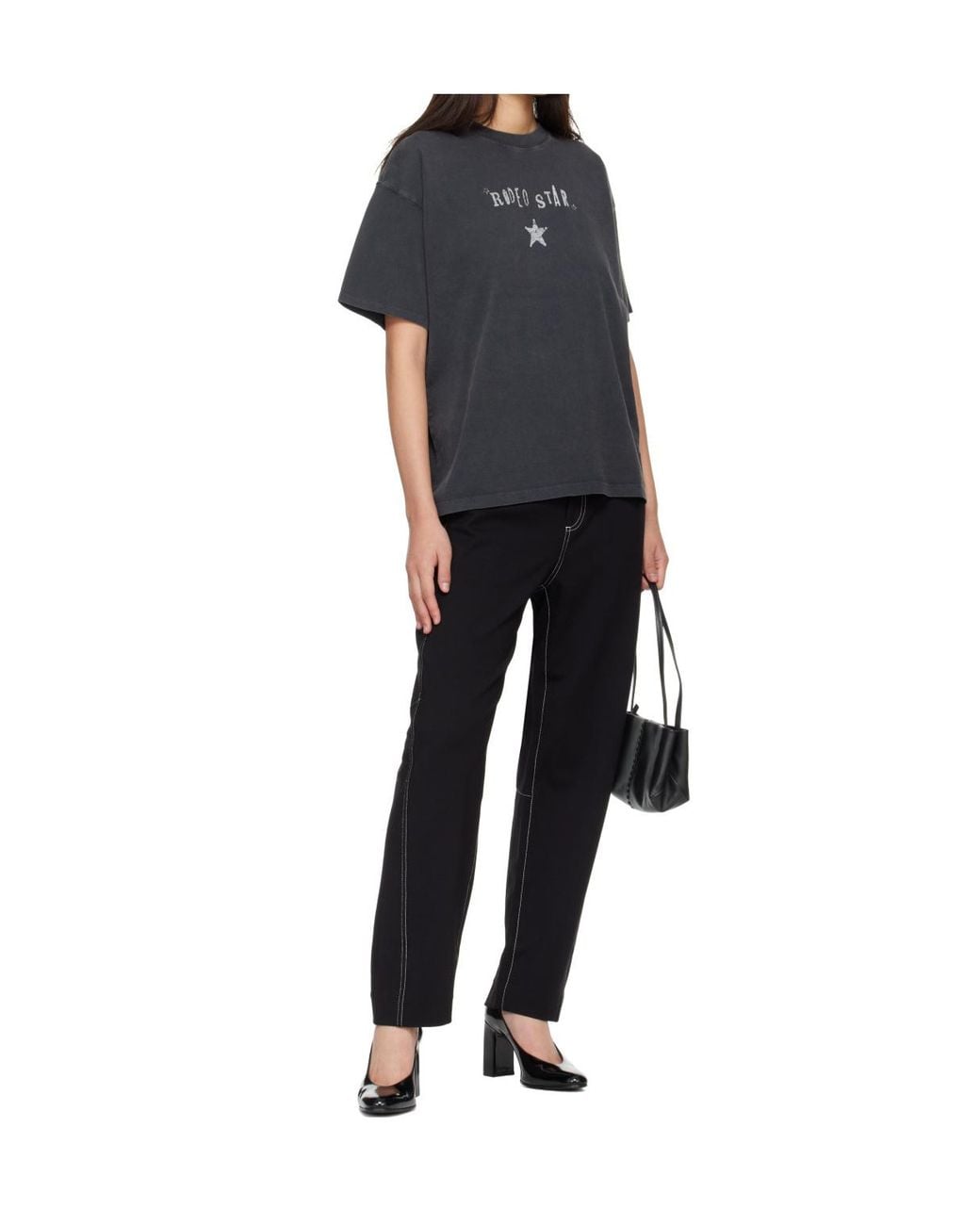 Rag & Bone Black Adjustable-Strap Trousers