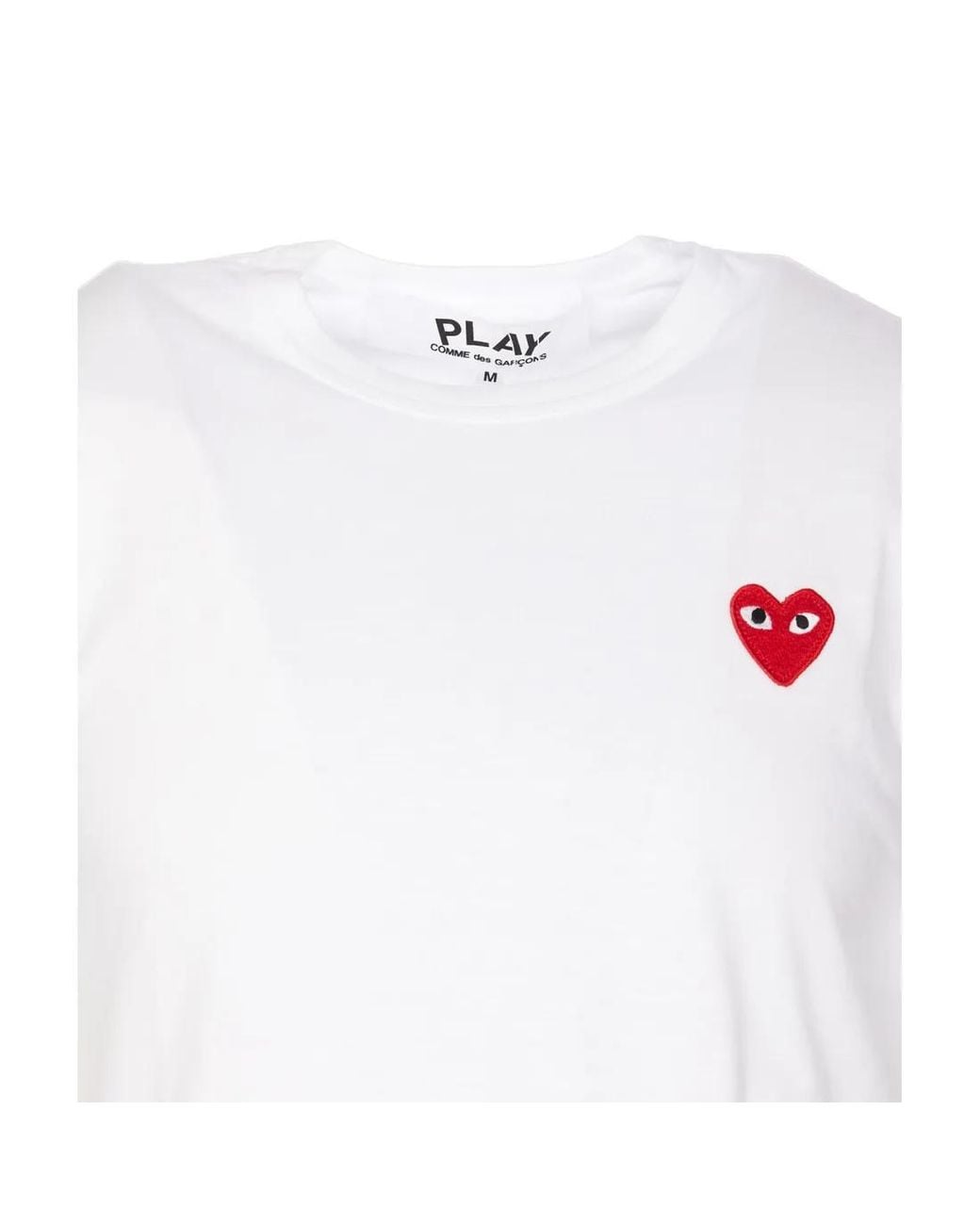 COMME DES GARÇONS PLAY White Comme Des Garçons Play Logo Patch Crewneck T-Shirt for men
