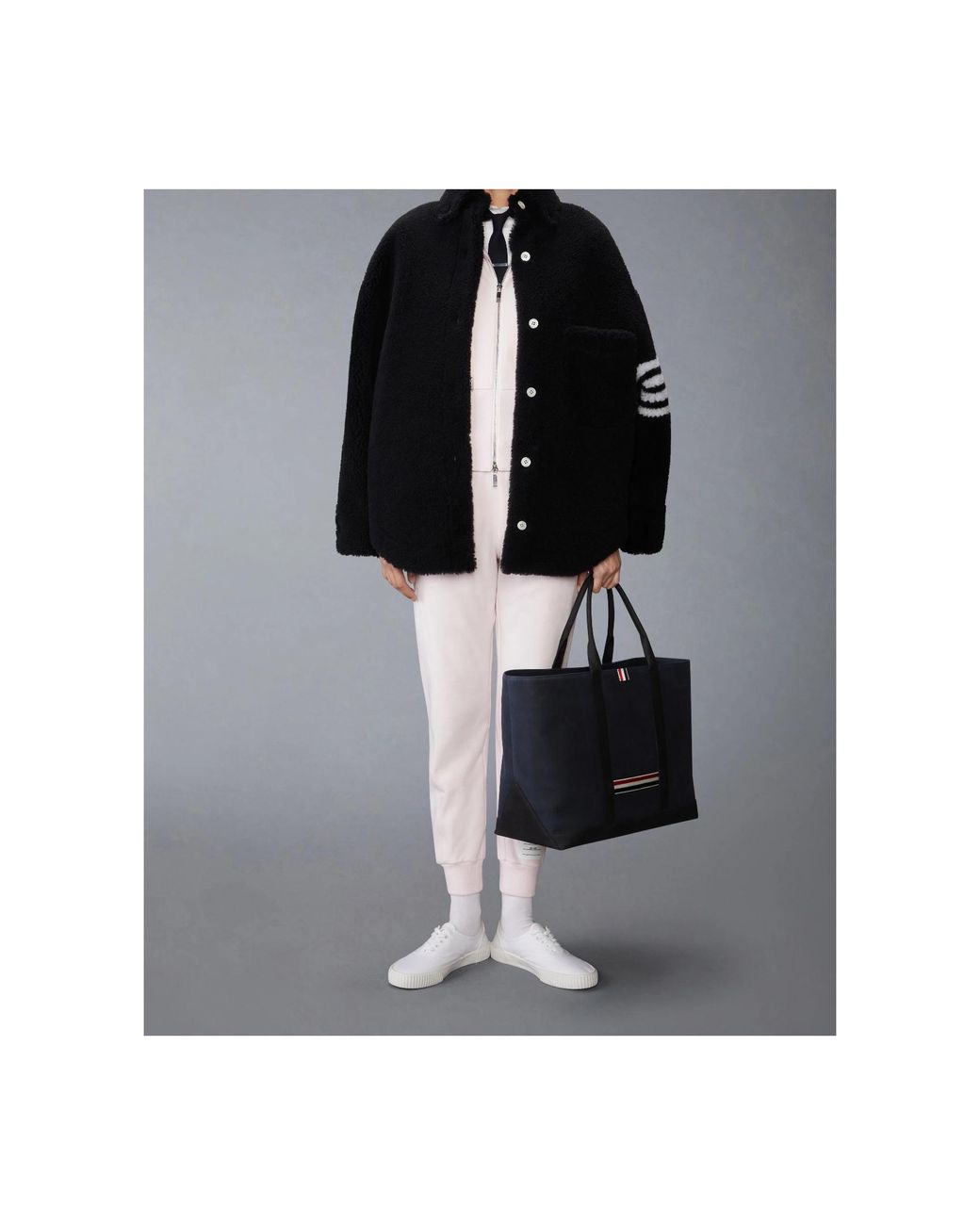 Thom Browne White 4-Bar Jersey Track Pants