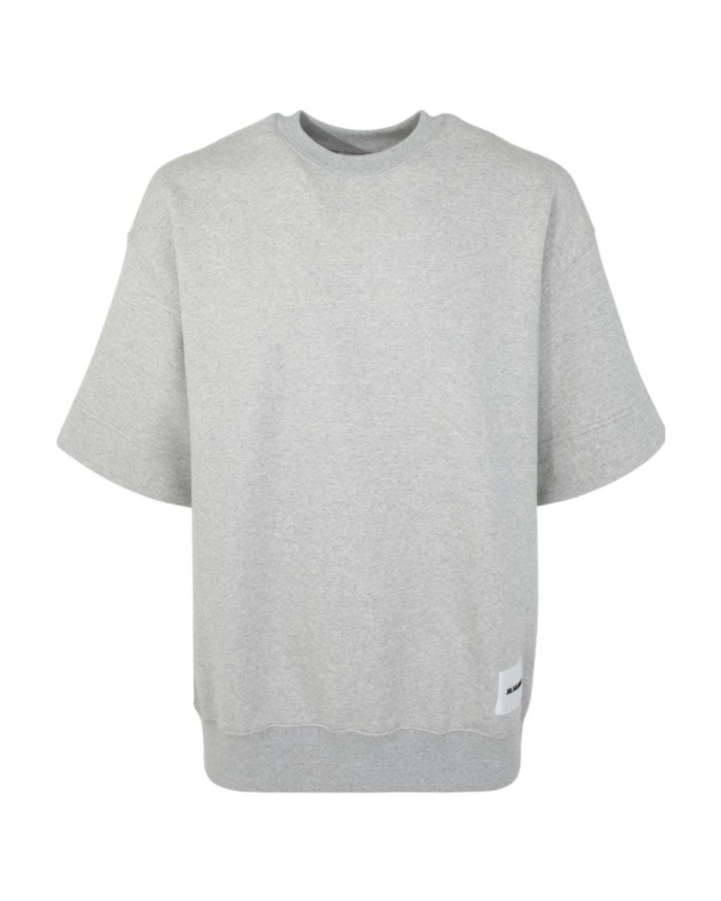 Jil Sander Gray Logo Patch Short-Sleeved T-Shirt for men