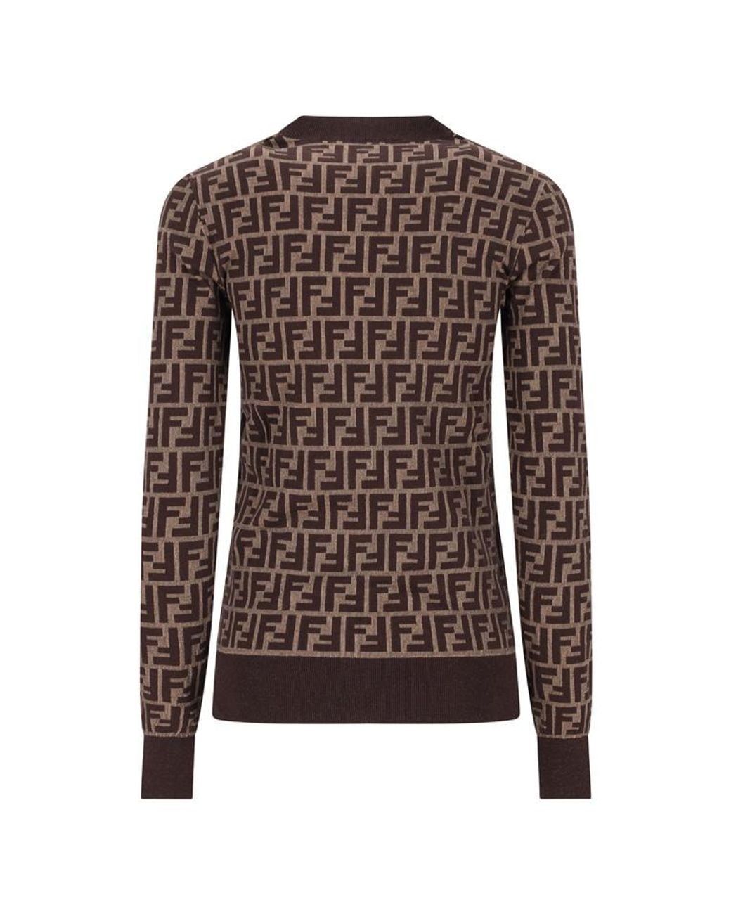 Fendi Black Logo Pattern Sweater