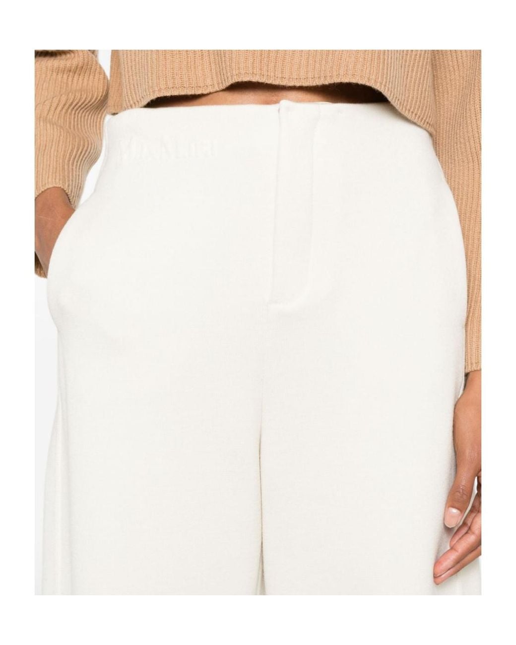 Max Mara White High-Waist Trousers