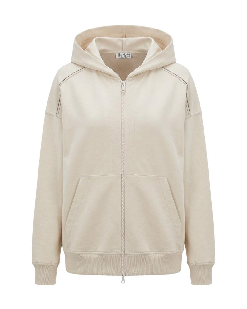 Brunello Cucinelli White Monili-Chain Hoodie