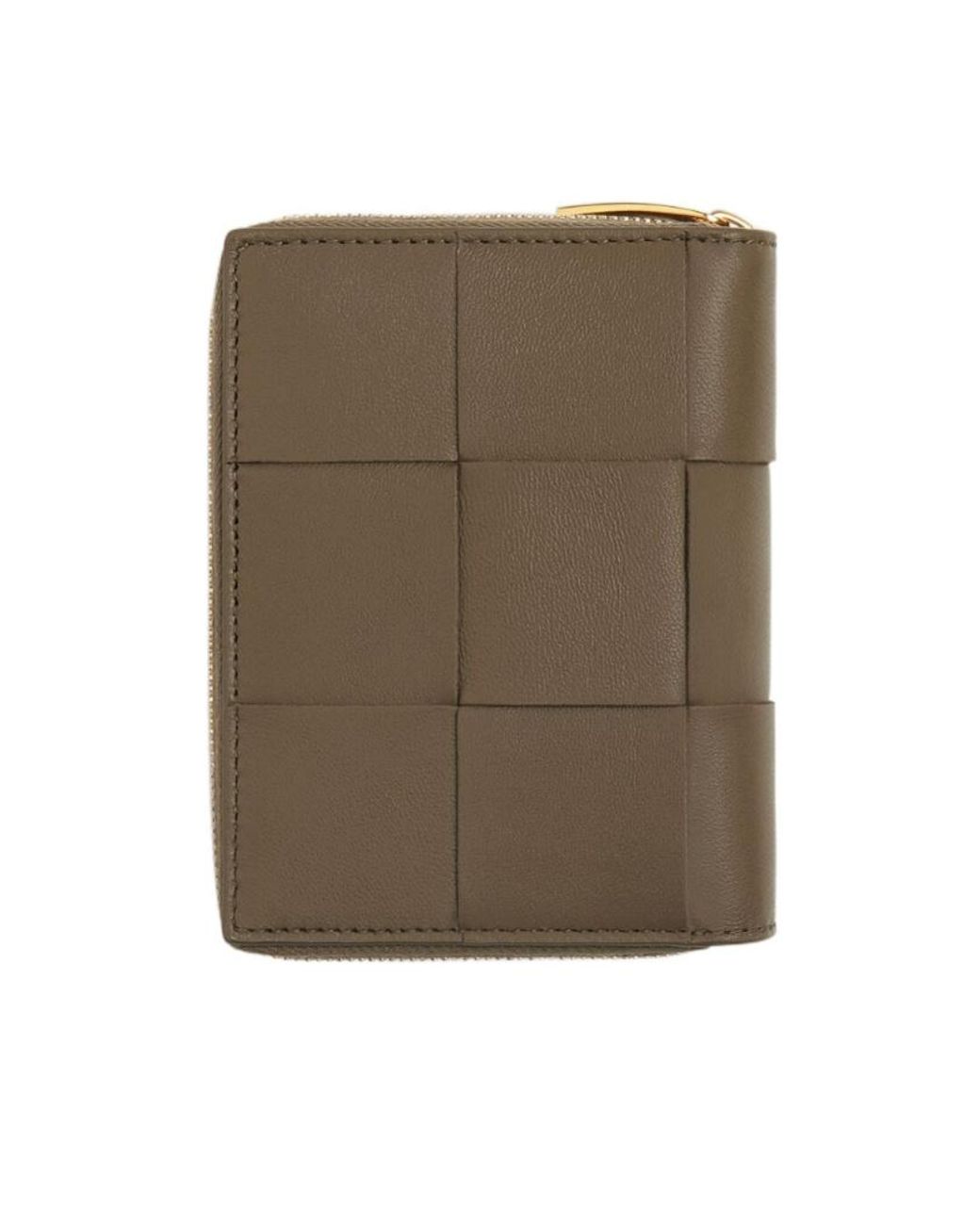 Bottega Veneta Brown Small Cassette Compact Zip Around Wallet