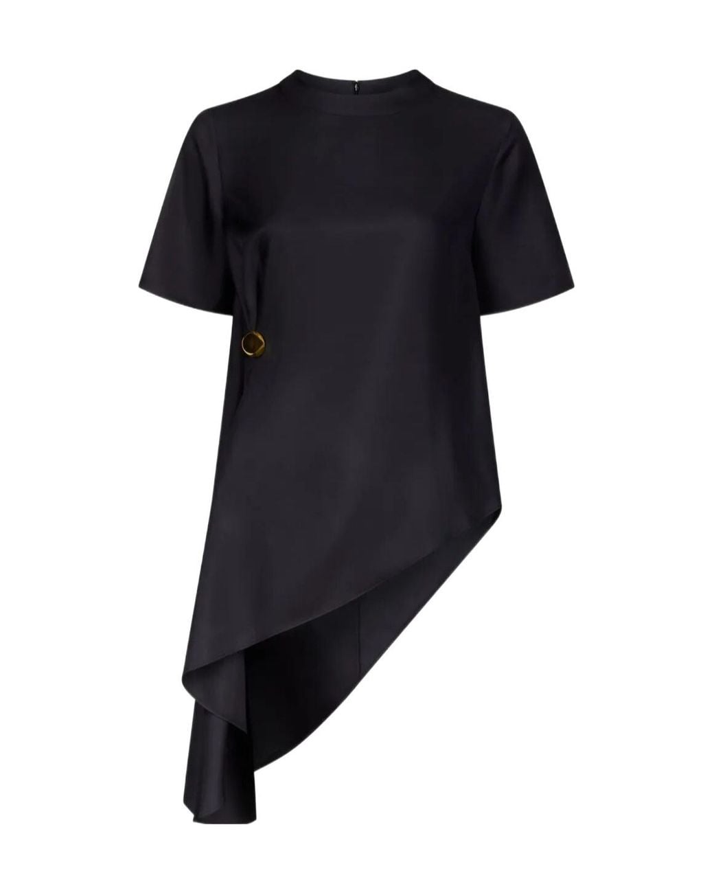 Loulou de Saison Blue Madea Draped Asymmetric Top
