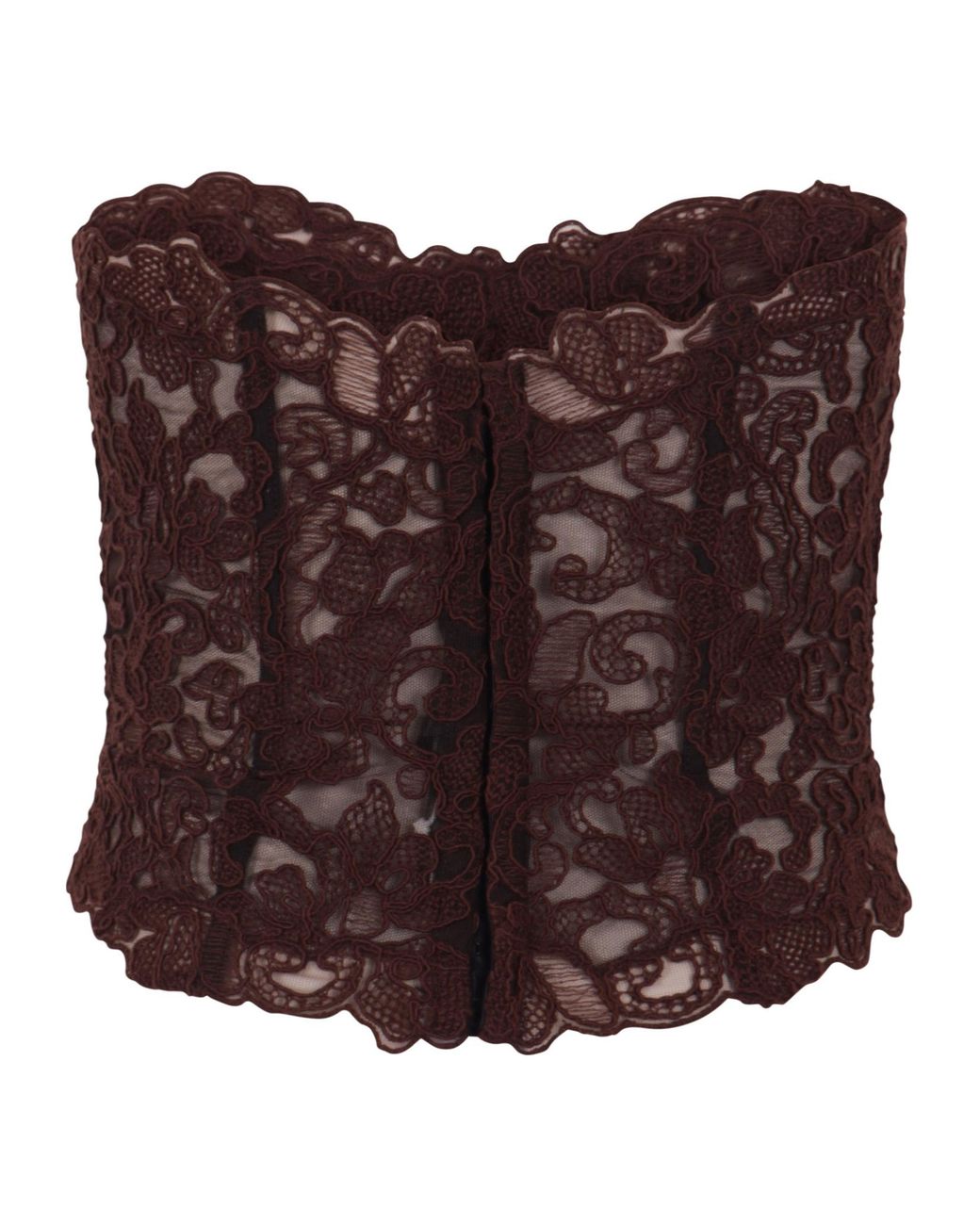 Ermanno Scervino Purple Embroidered Lace Bustier Top