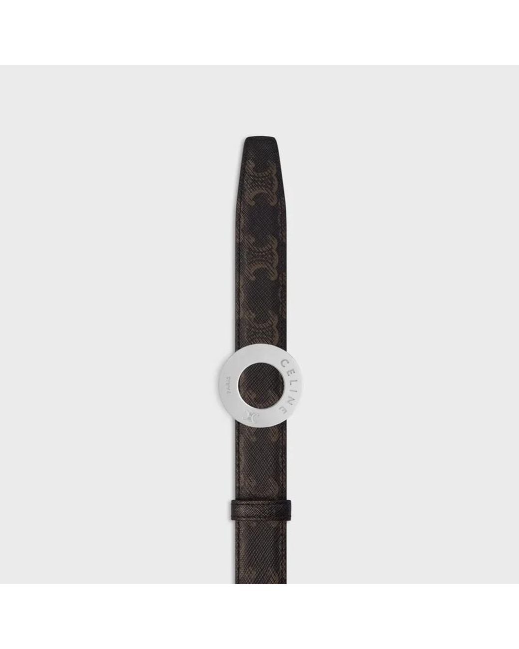 Céline White Round Toggle Fasteners And Double-Sided Belt