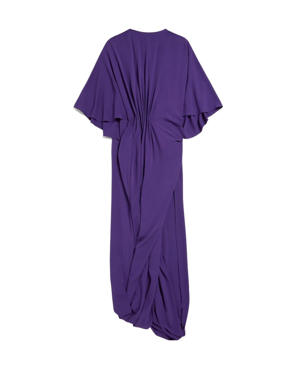Balenciaga Purple Short Sleeves Draped Dress