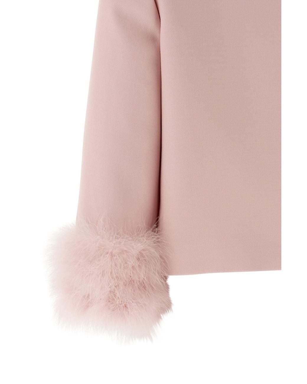 Valentino Pink Crepe Couture Jacket With Feathers