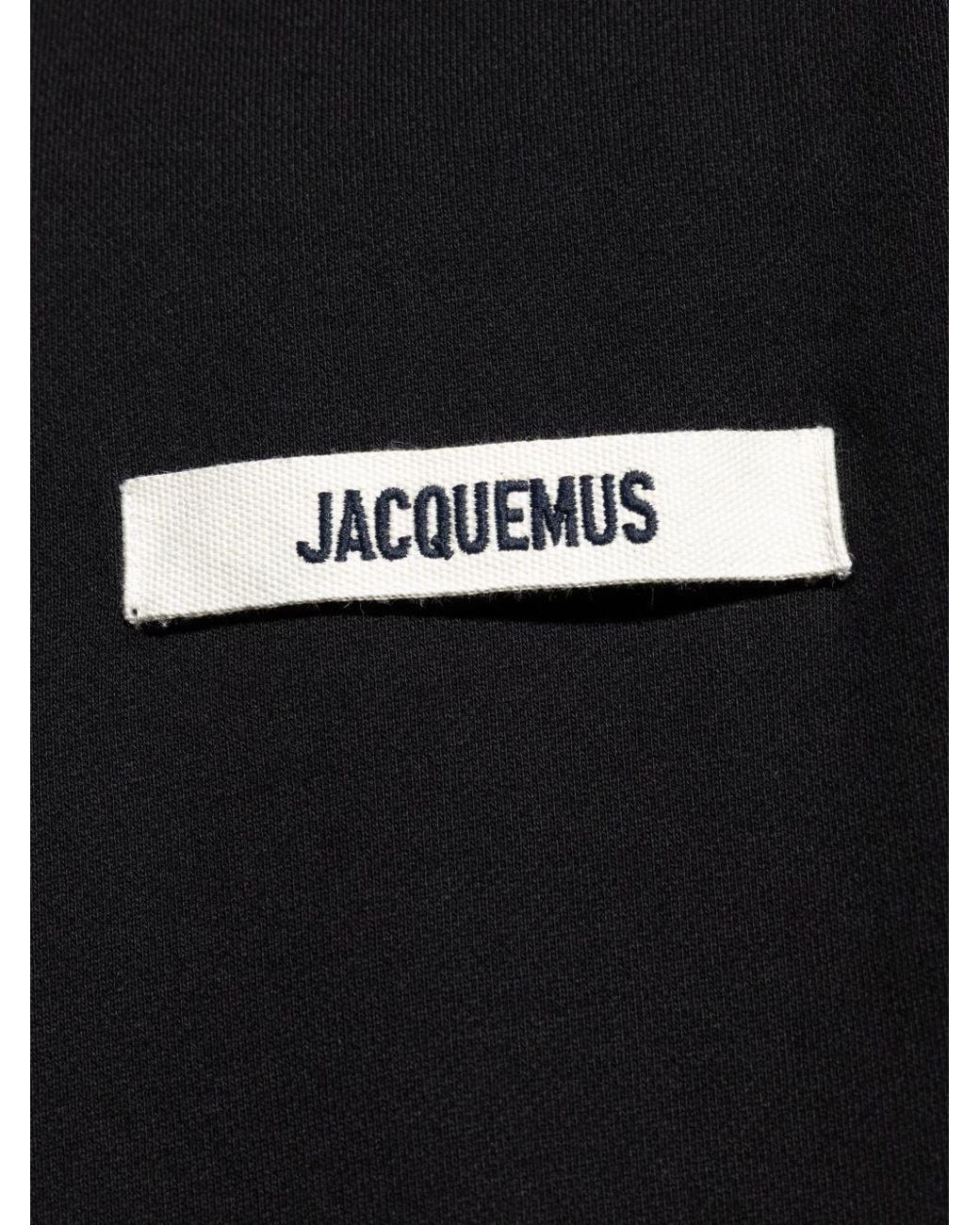 Jacquemus Blue Logo Patch Long Sleeved Hoodie for men