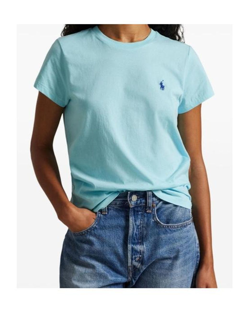 Polo Ralph Lauren Blue Logo Embroidered Crewneck T-Shirt
