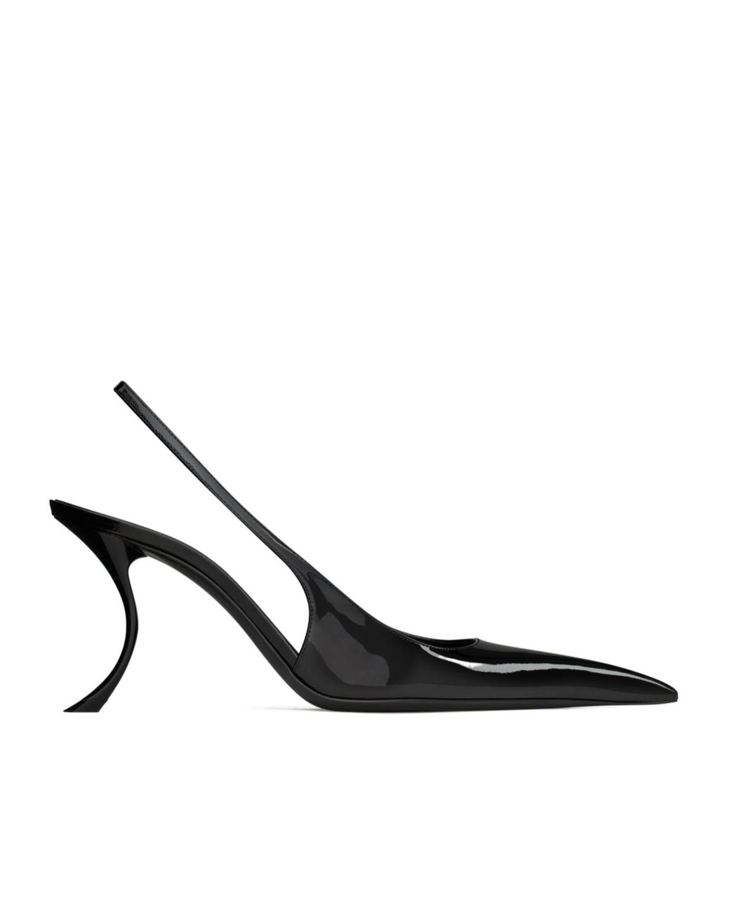 Saint Laurent Black Pointed High-Heeled Sandals