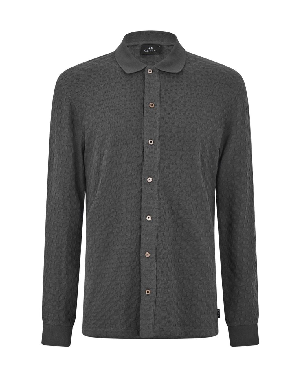 Paul Smith Gray Ps Bttn Waffle Ls Sn61 for men