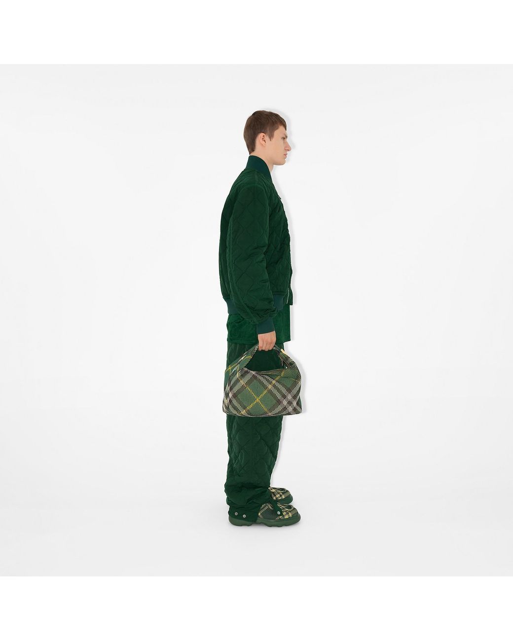 Burberry Green Ekd Check-Printed Lace-Up Derby Shoes for men