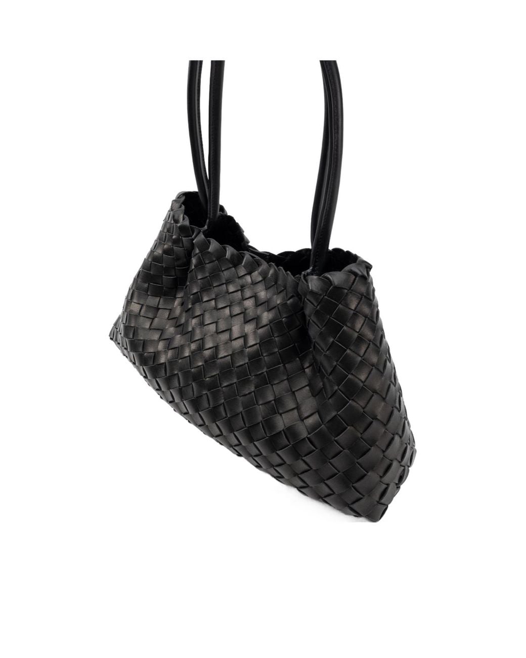 Elleme Black Dimple Tote Medium Woven Leather