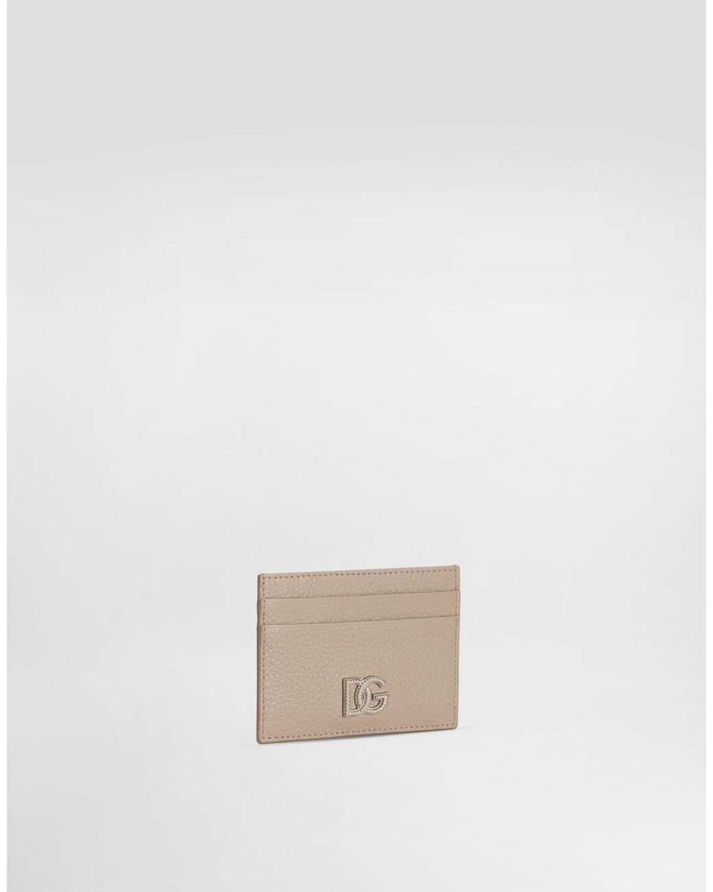 Dolce & Gabbana Natural Calfskin Card Holder With Logo for men